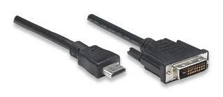 HDMI į DVI-D adapterio laidas su paauksuotais antgaliais