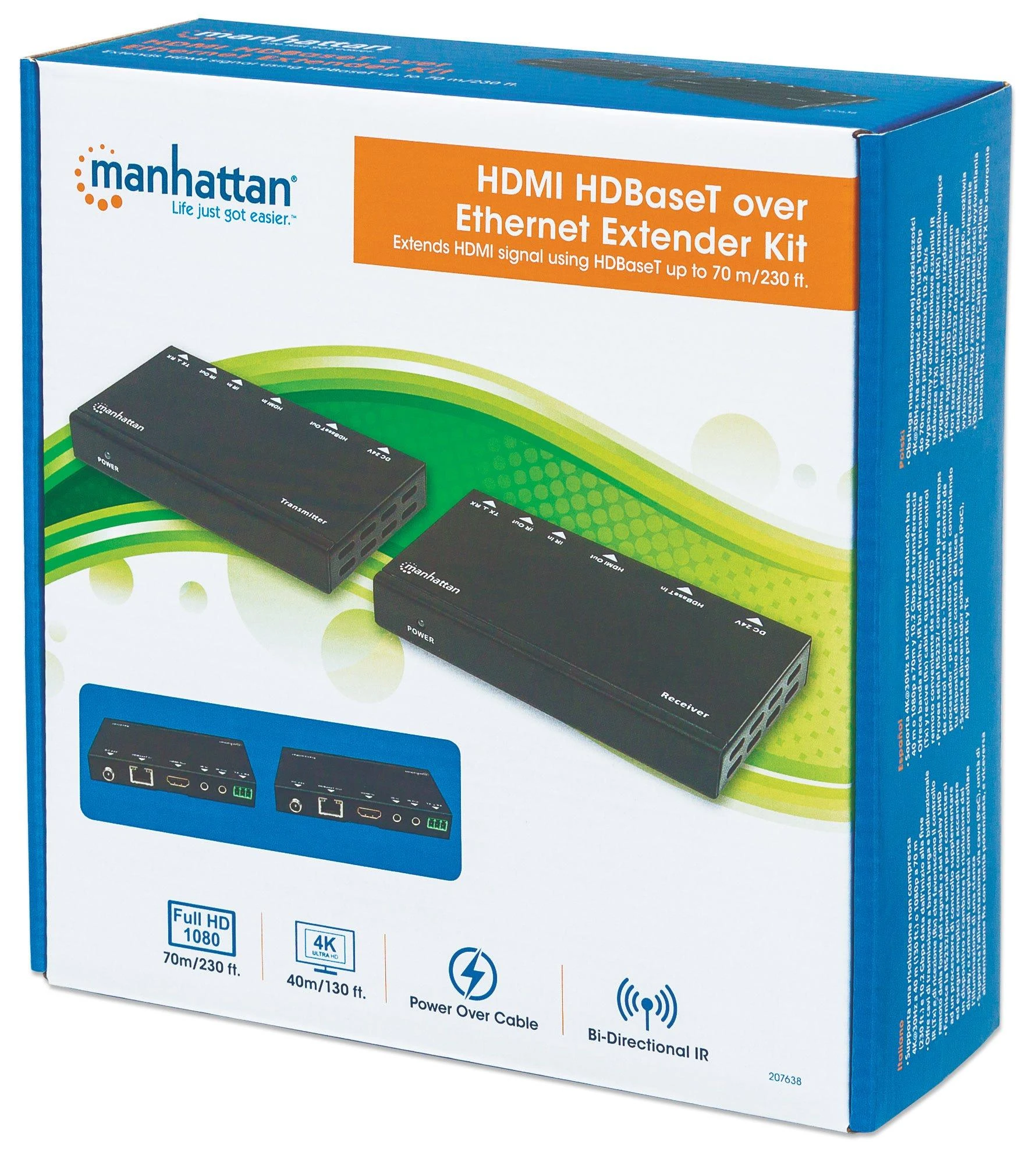 Manhattan HDMI extenderio pakuotė su įrenginiais