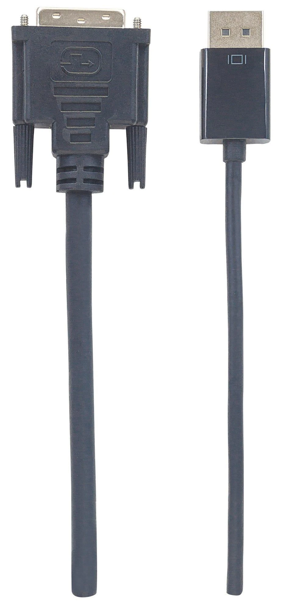 DisplayPort į DVI-D kabelis, abiejų jungčių vaizdas