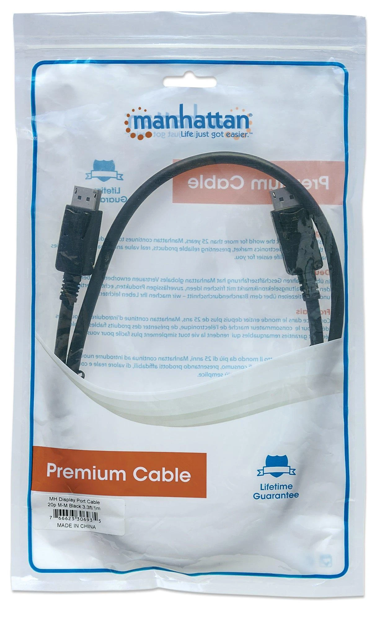 StarTech Kabelis Manhattan DisplayPort – DisplayPort 1m juoda (306935)