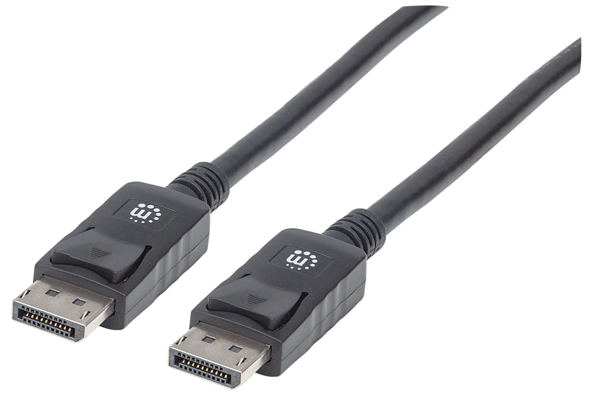 DisplayPort–DisplayPort kabelio antgaliai su fiksatoriais