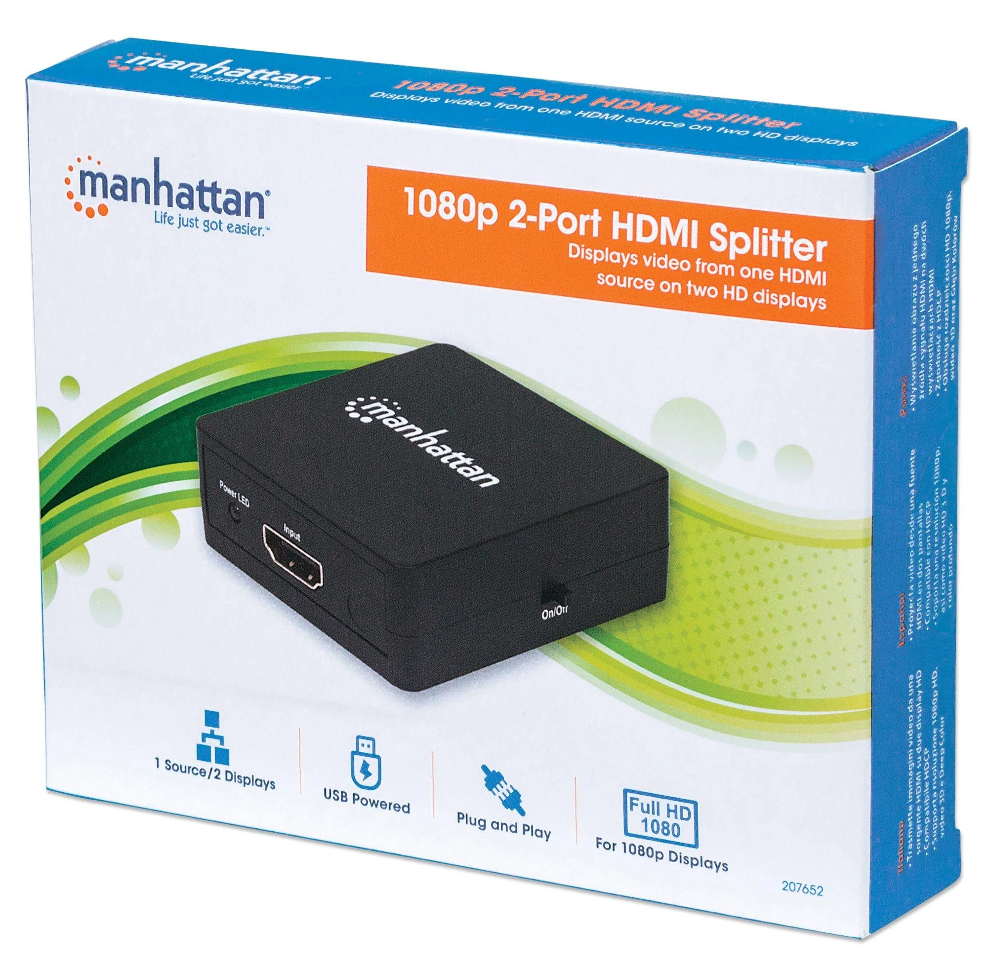 Manhattan HDMI skirstytuvas su pakuote