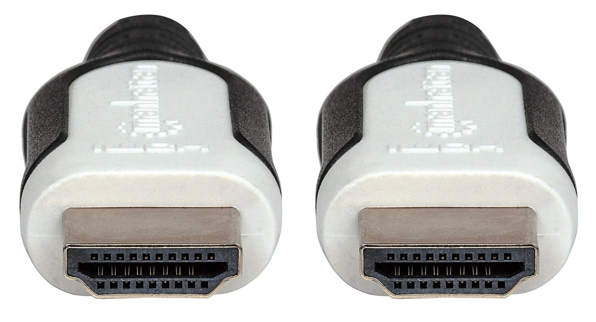 MANHATTAN Braided High Speed HDMI Cable with Ethernet HEC, ARC, 3D, 4K, HDMI Male to Male, Shielded, 0.5 m, Juodas/Baltas, 354745