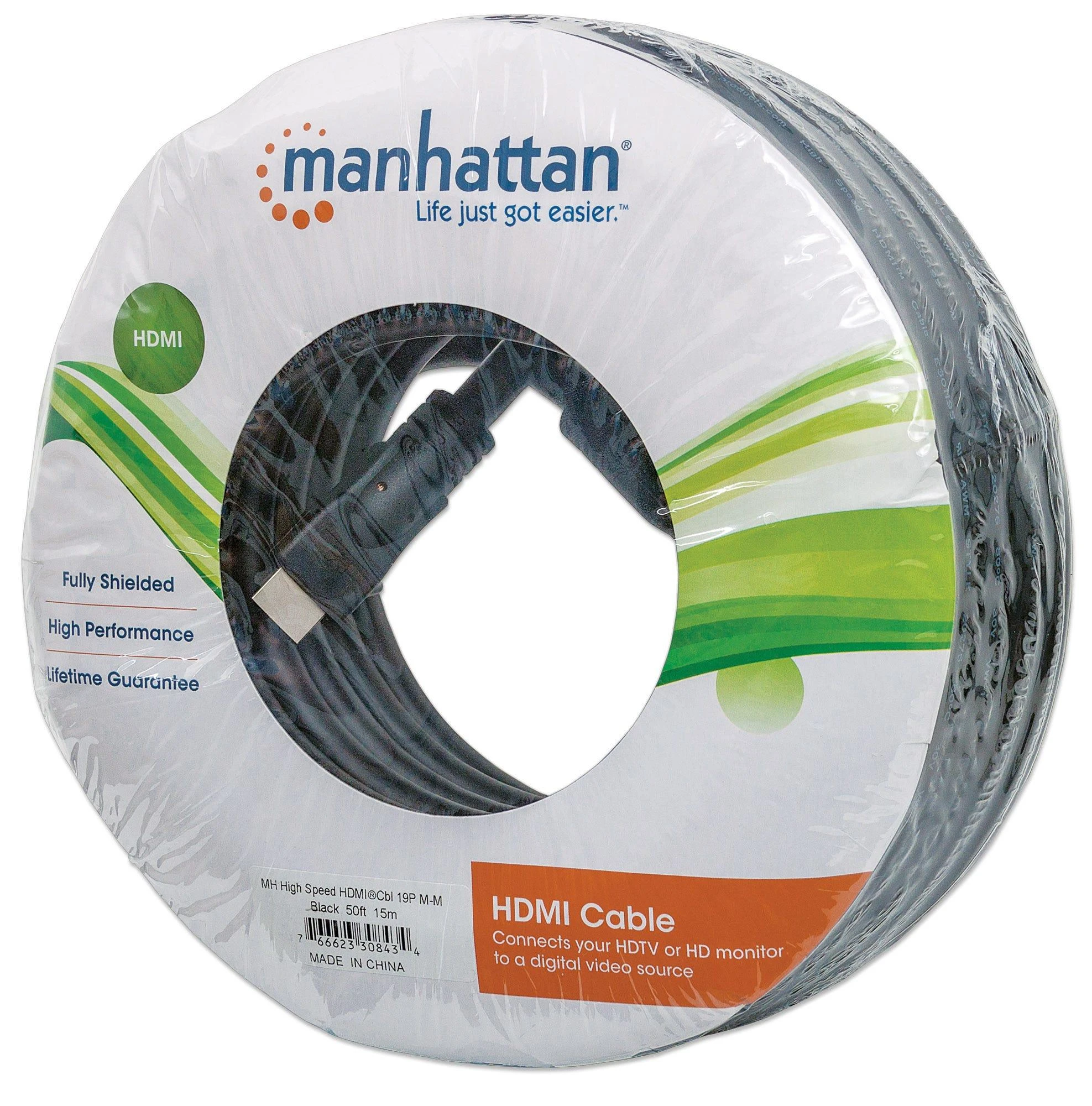 Manhattan 15 m ilgio suvyniotas HDMI laidas
