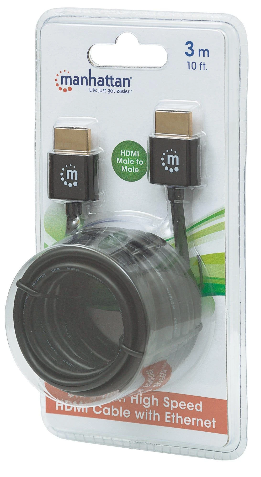 Manhattan HDMI – HDMI kabelis 3m juodas (394376)
