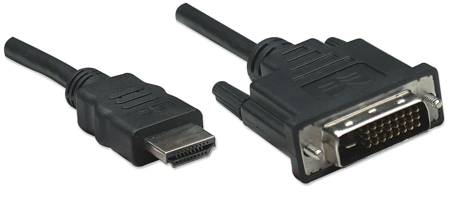 StarTech MANHATTAN HDMI kištukas į DVI-D 24+1 kištuką, dviguba jungtis, 1,0 m (3 pėd.), Juodas 322782