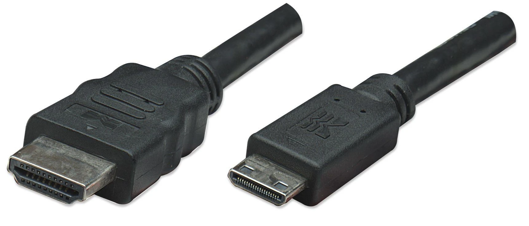 Intracom MANHATTAN High Speed HDMI Cable 1,8m juodas Mini HDMI 19 kontaktų kištukas HDMI 19 kontaktų kištukas nikeliuotos jungtys
