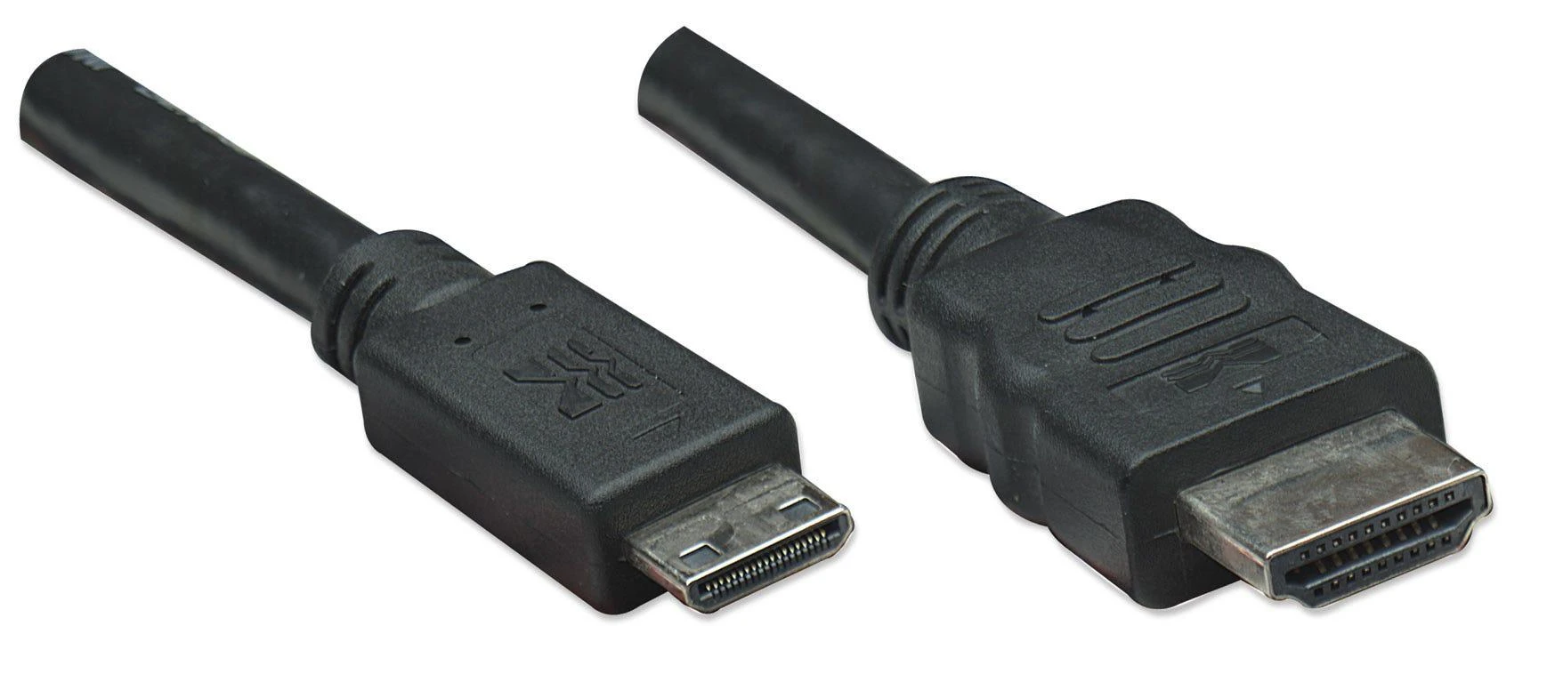 Intracom MANHATTAN High Speed HDMI Cable 1,8m juodas Mini HDMI 19 kontaktų kištukas HDMI 19 kontaktų kištukas nikeliuotos jungtys