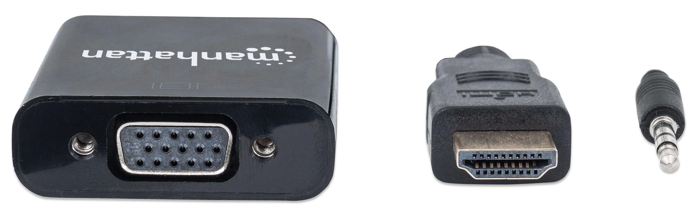 Adapteris AV Manhattan HDMI - D-Sub (VGA) + Jack 3.5mm juoda (151559)