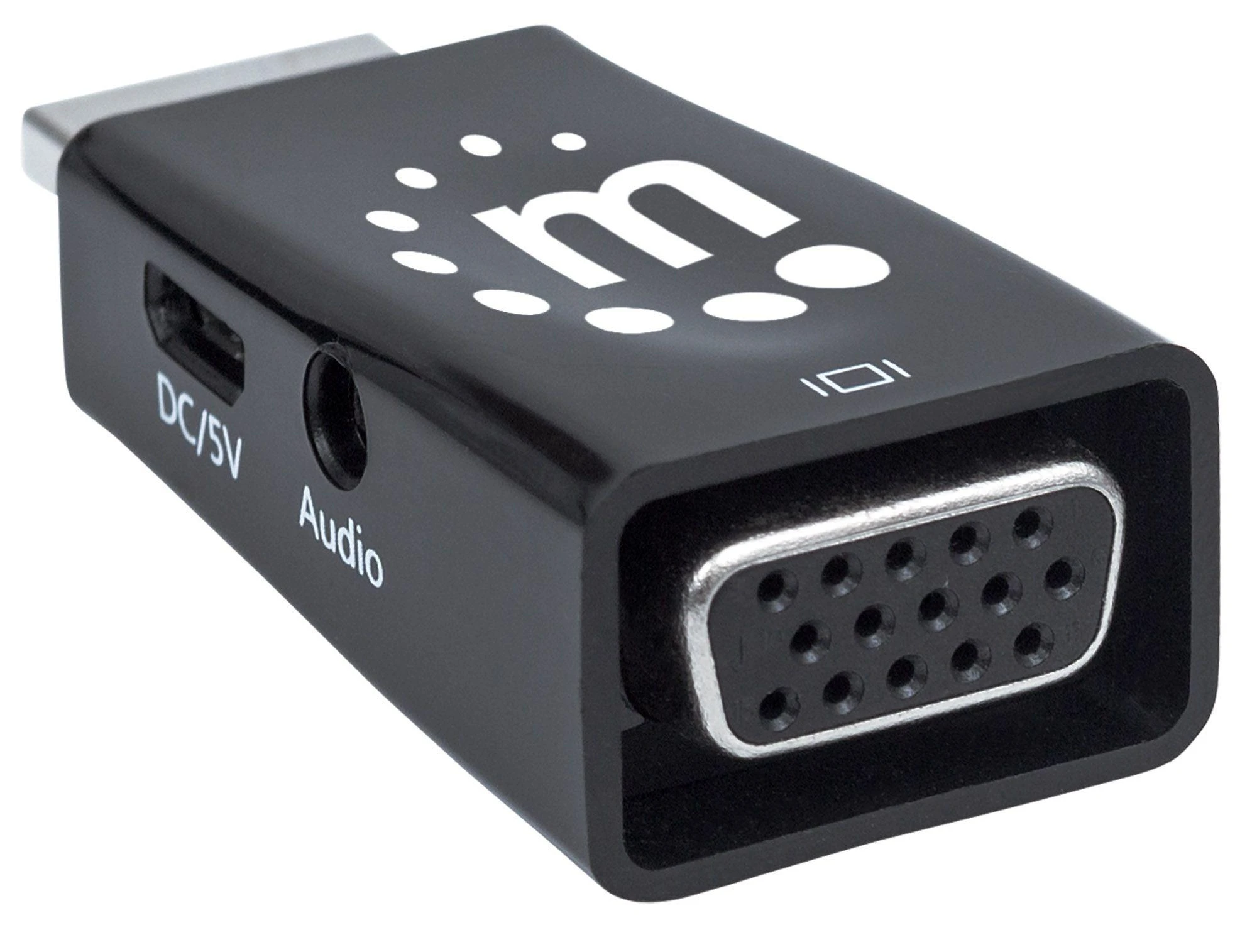 MANHATTAN HDMI kištukas į VGA lizdą su garsu, pasirenkamas USB Micro-B maitinimo prievadas, Juodas, 151542