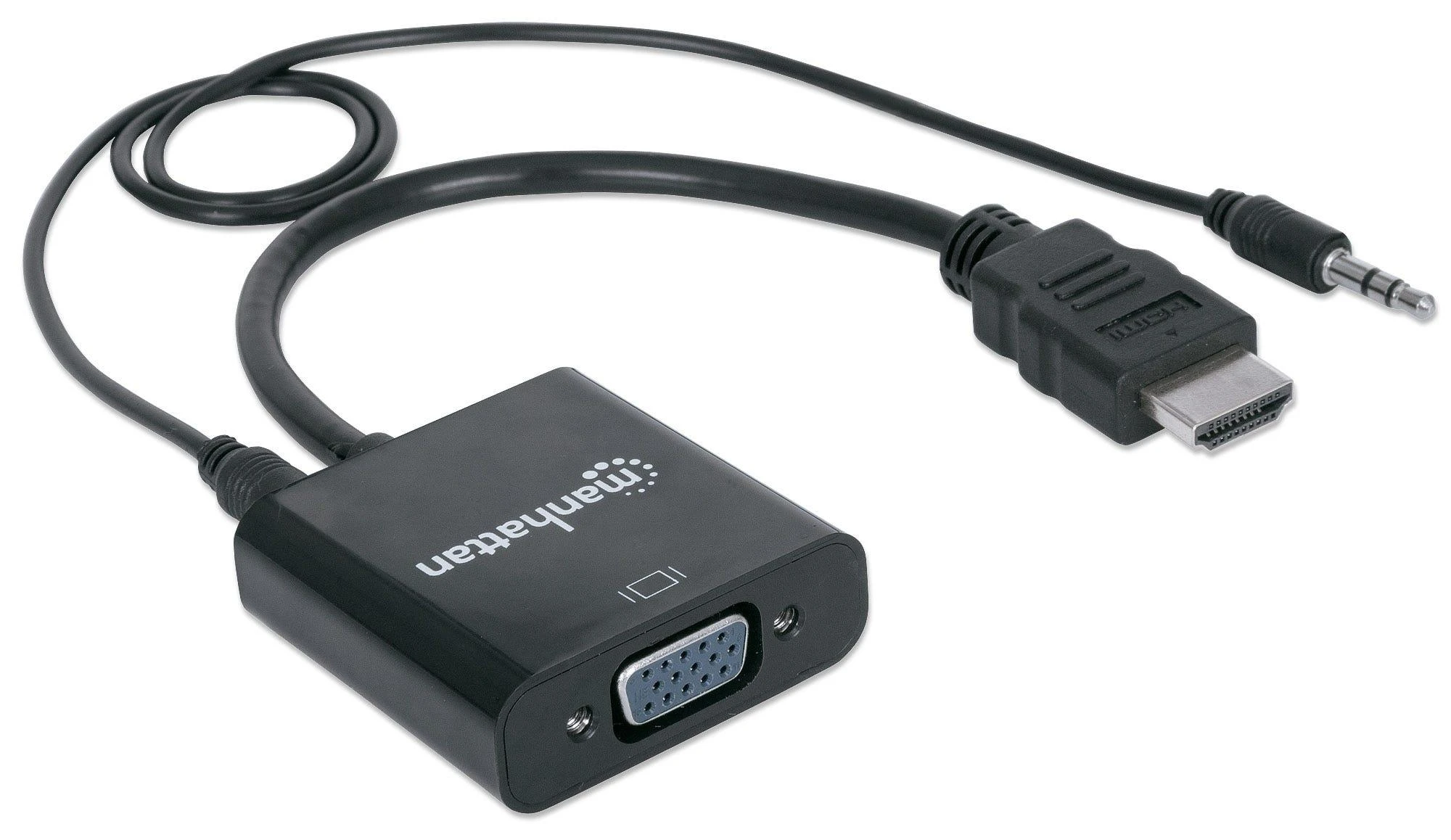 Adapteris AV Manhattan HDMI - D-Sub (VGA) + Jack 3.5mm juoda (151559)