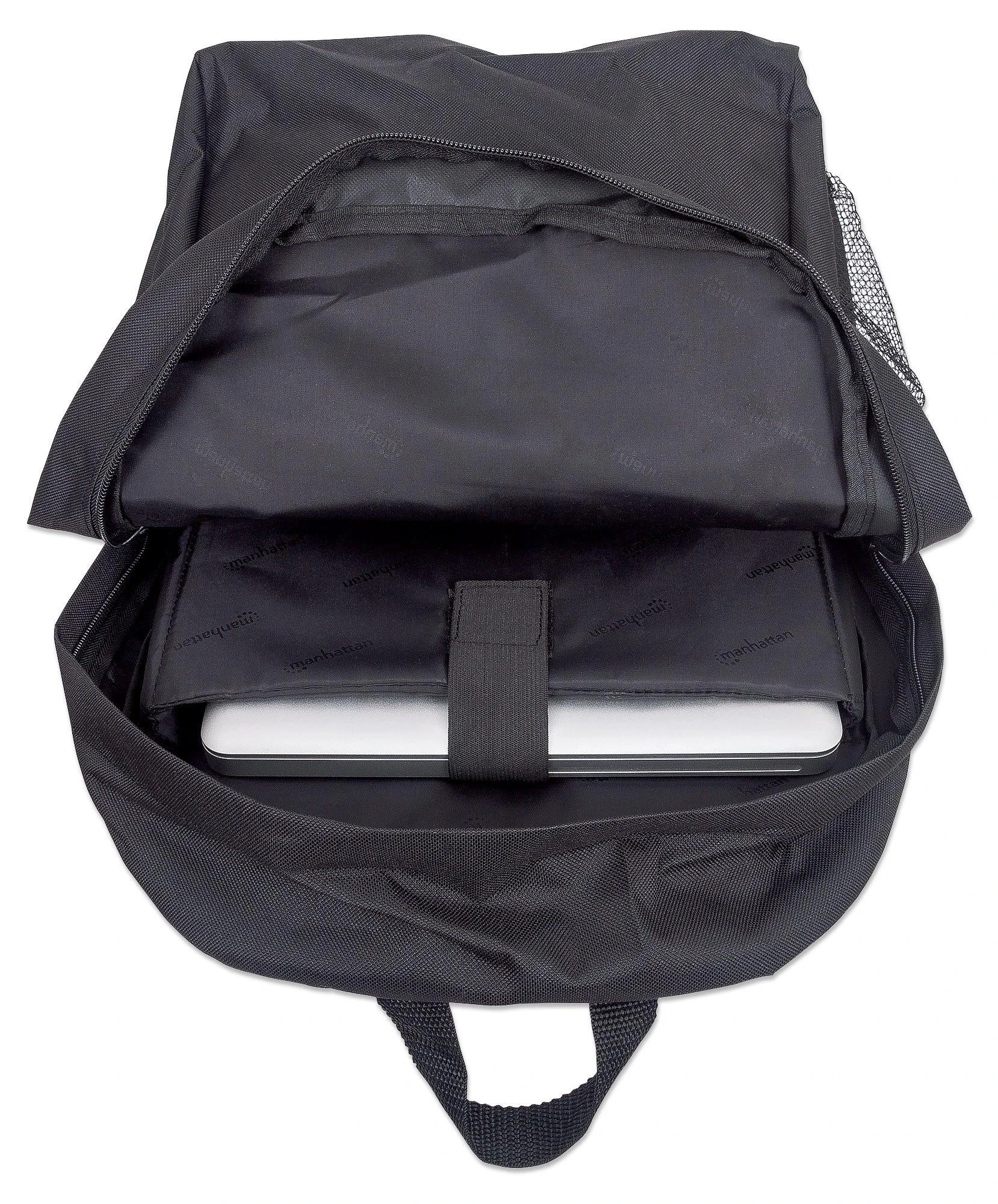 MANHATTAN Knappack Backpack, Lightweight, Top-Loading, For Nešiojamas kompiuteris Computers Up To 15.6″, Juodas, 439831