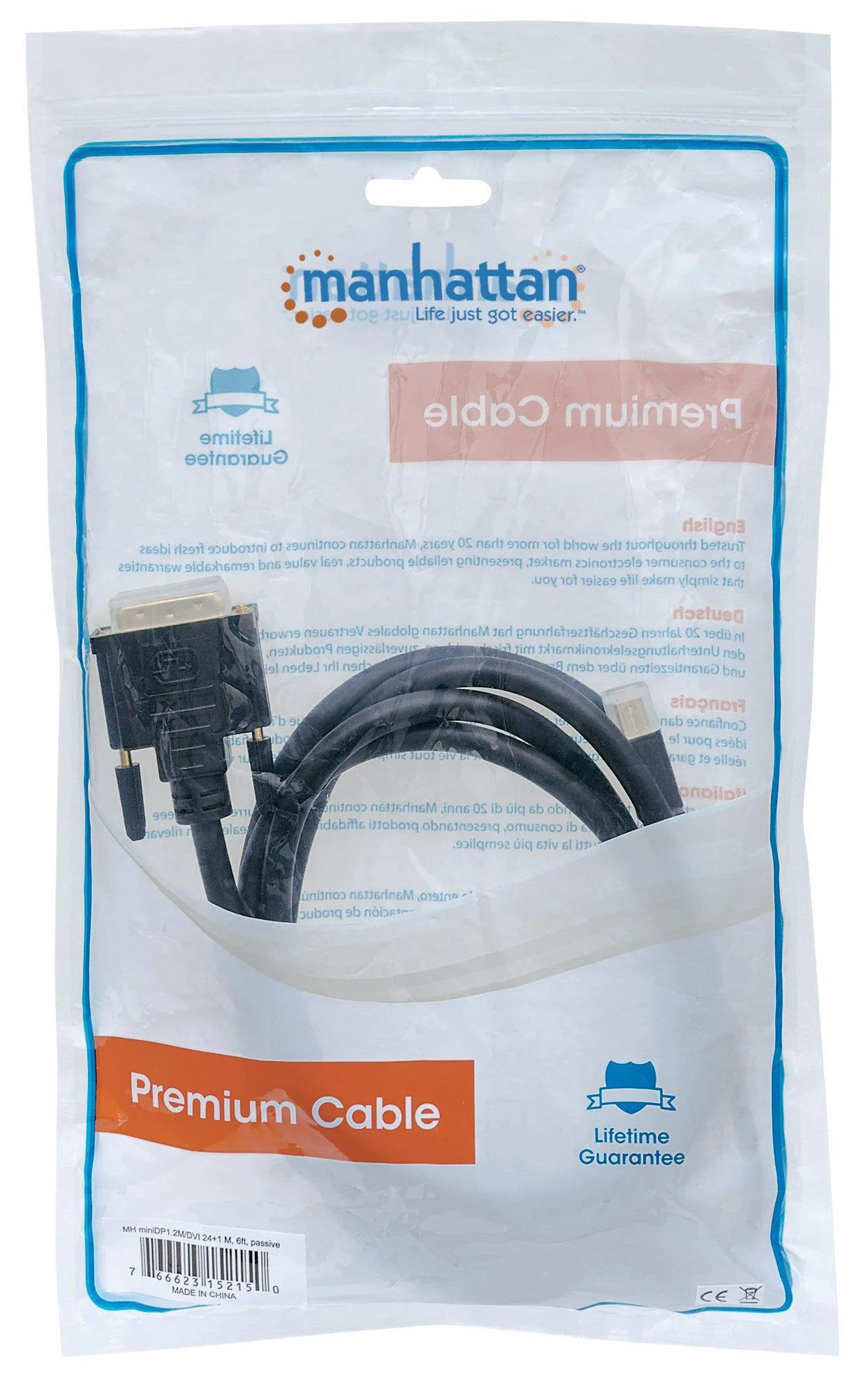 Manhattan mini DisplayPort į DVI laidas pakuotėje