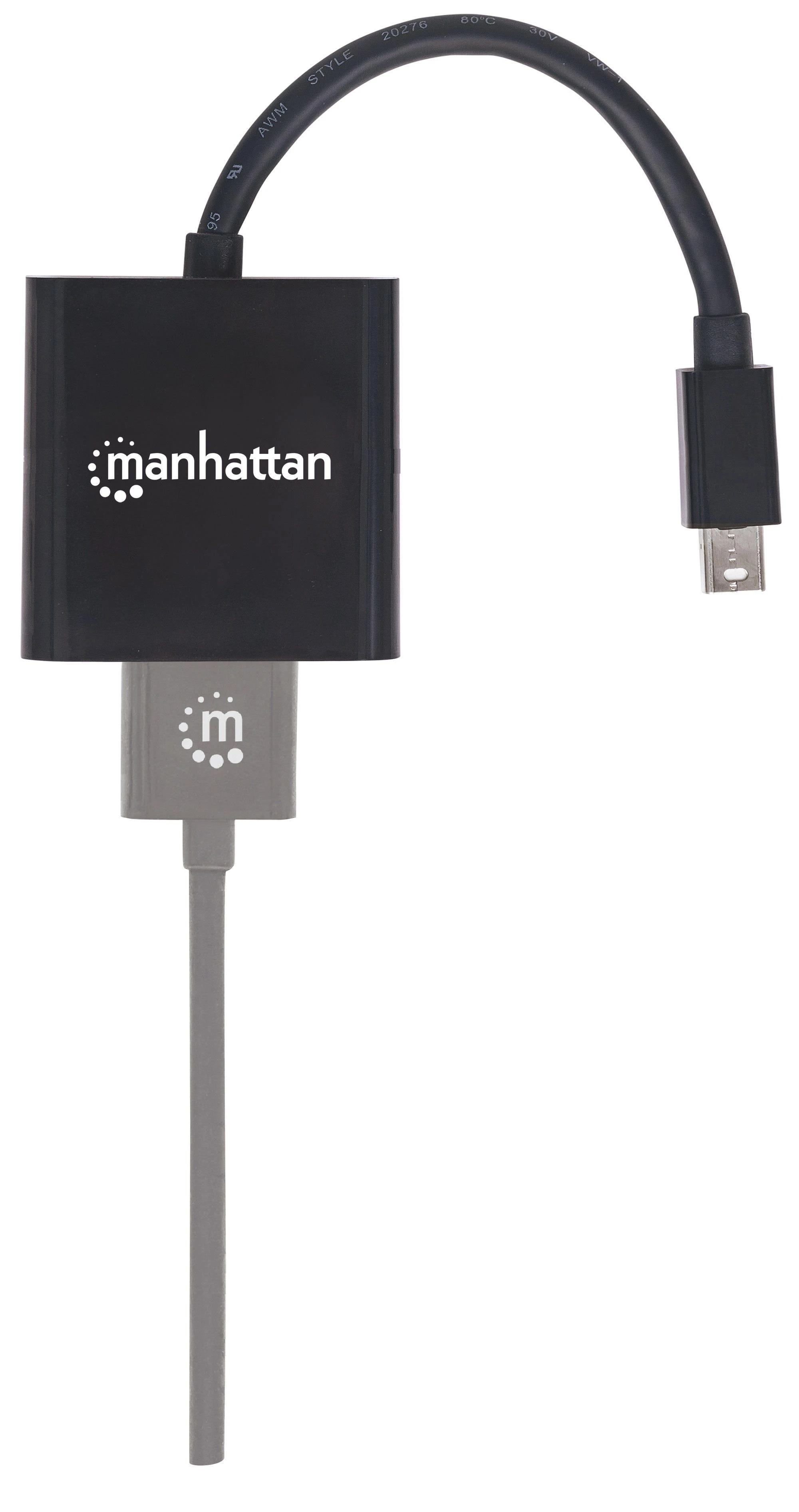 MANHATTAN Mini Ekranas port (DP) /HDMI Adapteris, M/F, juodas, 152570