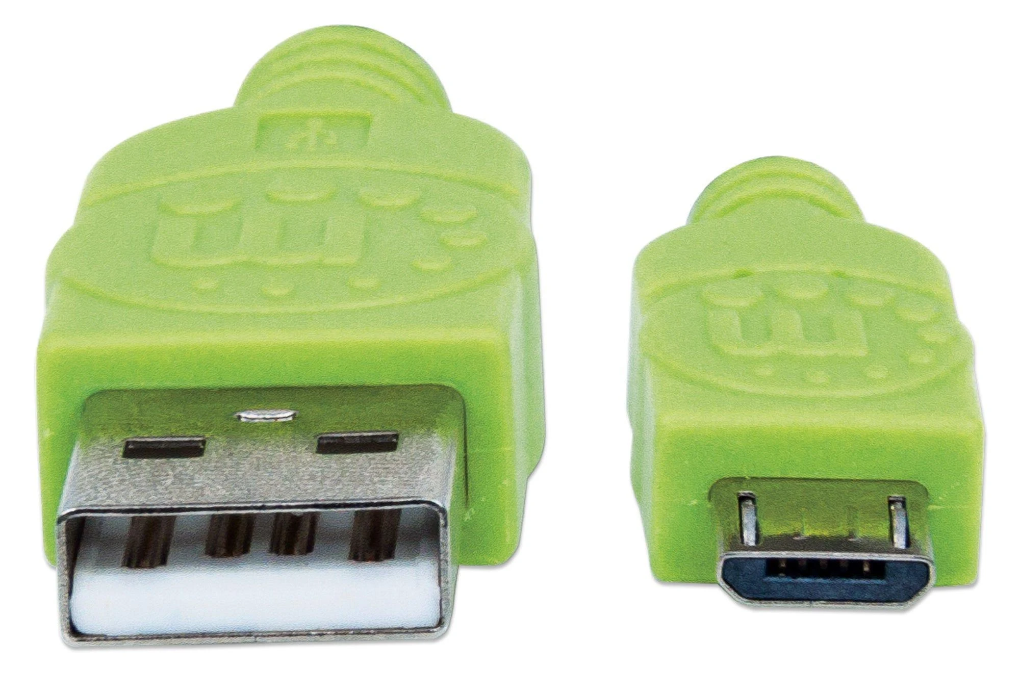 MANHATTAN Braided Hi-Speed USB (AM) - Micro USB-(BM) Cable USB 2.0, 1.0 m, Juodas/Žalias, 352772