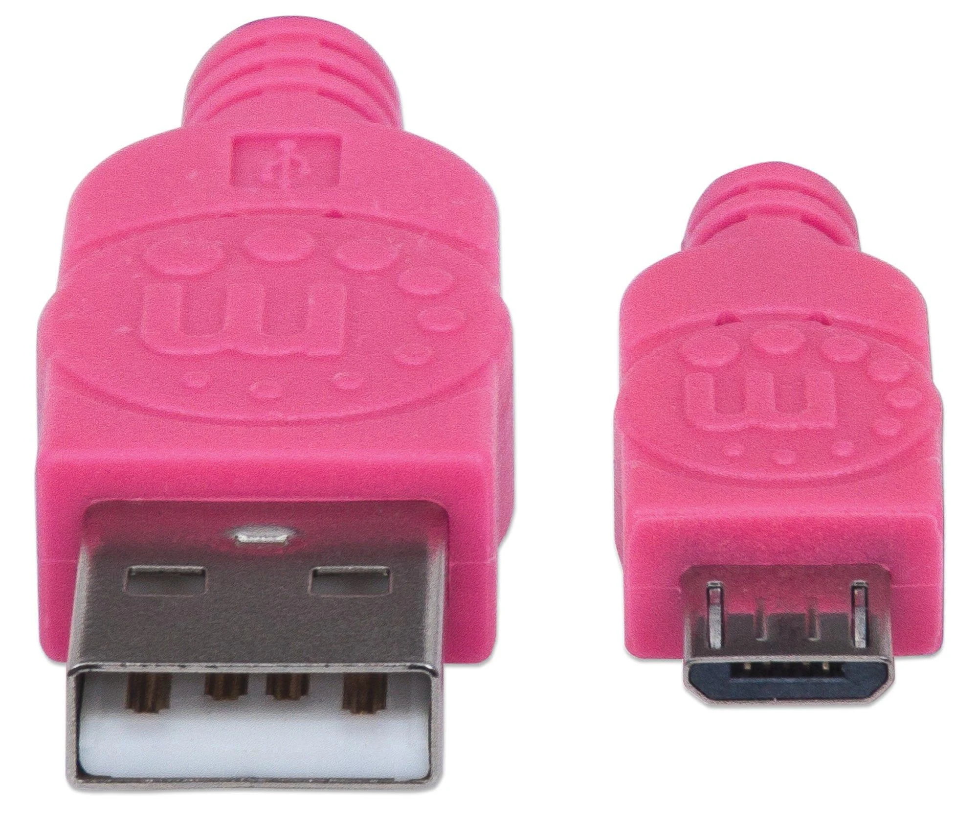 Manhattan Rožinė MH 352758 USB 2.0 kab. A male to Micro B male USB Violetinė/Rožinė Braided 1.0m