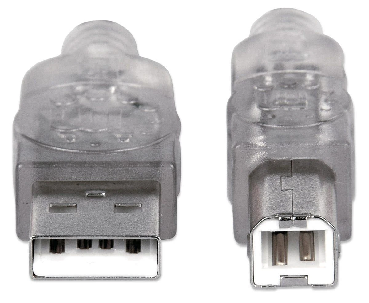 StarTech Intracom MANHATTAN didelės spartos USB įrenginio kabelis 3m sidabrinis USB 2.0 Standard-A male to USB 2.0 Standard-B male Palaiko greitį iki 480 Mbps