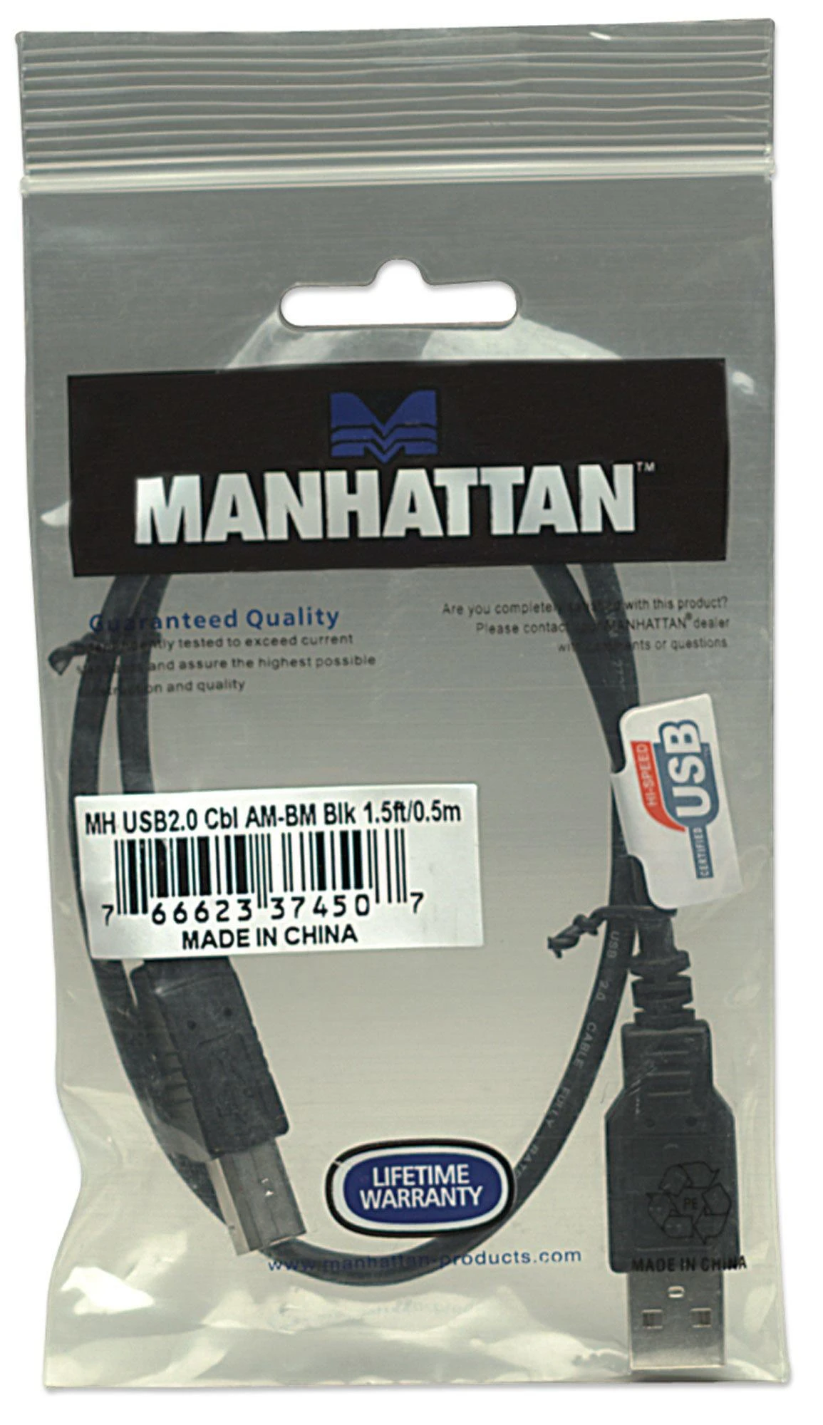StarTech Kabelis USB Manhattan USB-A - 0.5 m Juodas (374507)