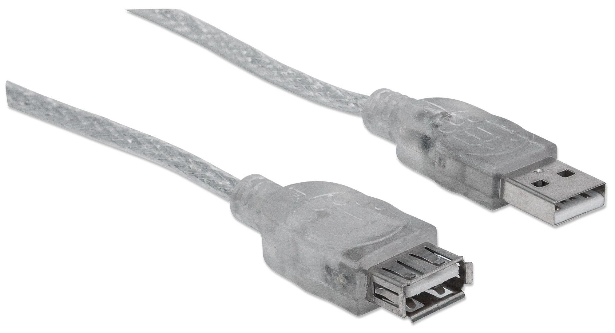 StarTech Intracom MANHATTAN didelės spartos USB prailginimo kabelis 3m sidabrinis USB Standartinis-A kištukas-USB Standard-A moteriškas Greitis iki 480 Mbps