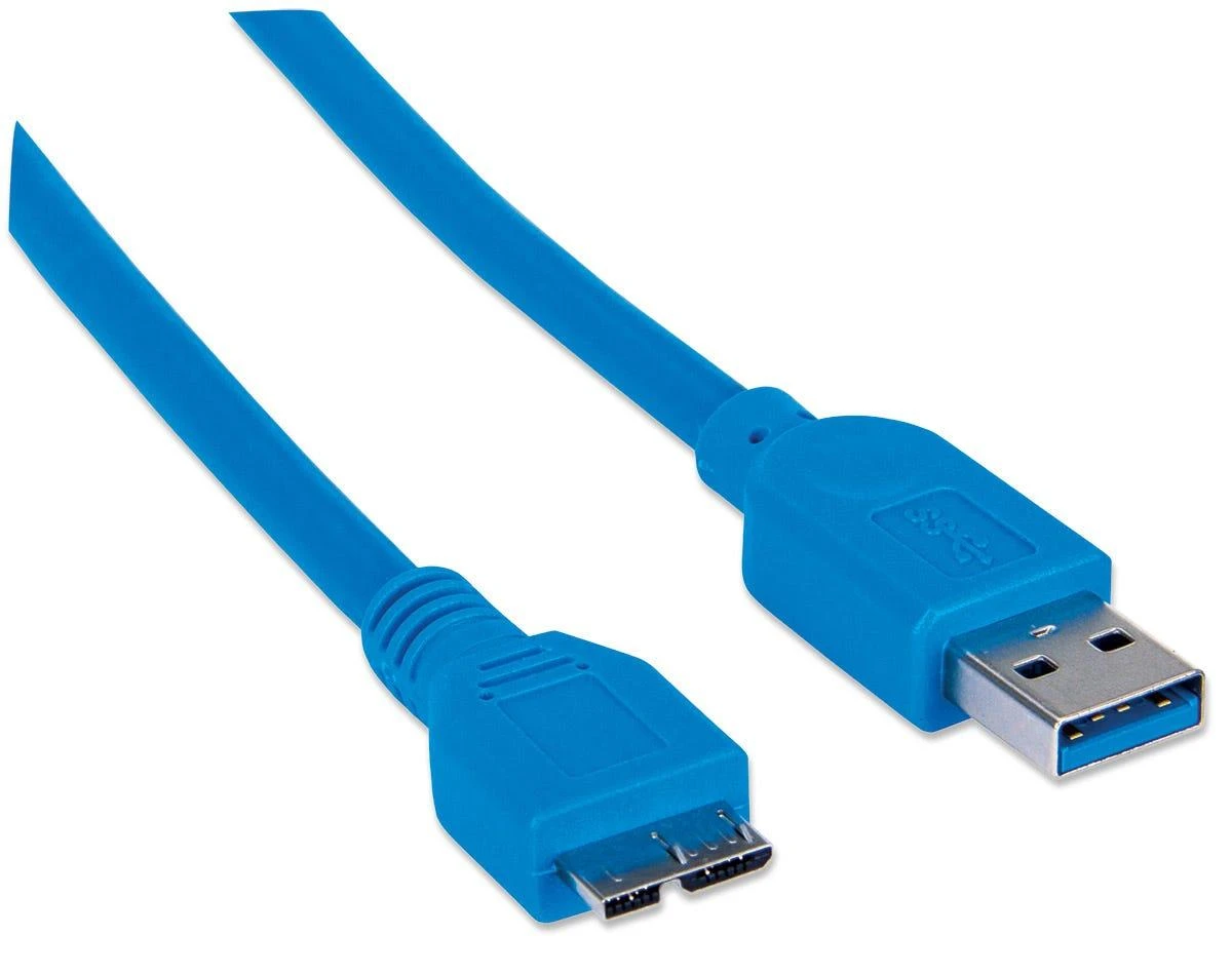 USB Manhattan USB-A - micro-B 2 m Mėlyna kabelis (325424)