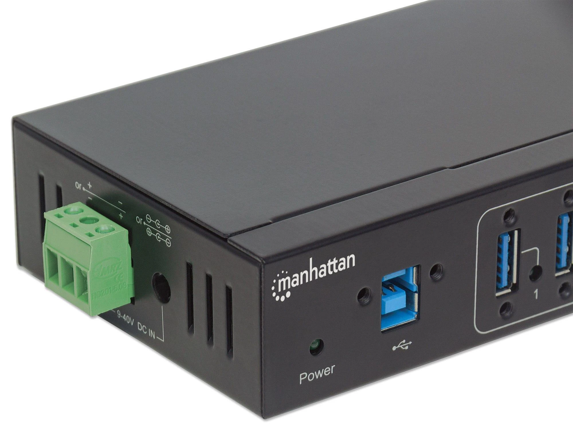 M164405 Manhattan Industrial, ESD apsaugotas 7 prievadų USB 3.0 šakotuvas