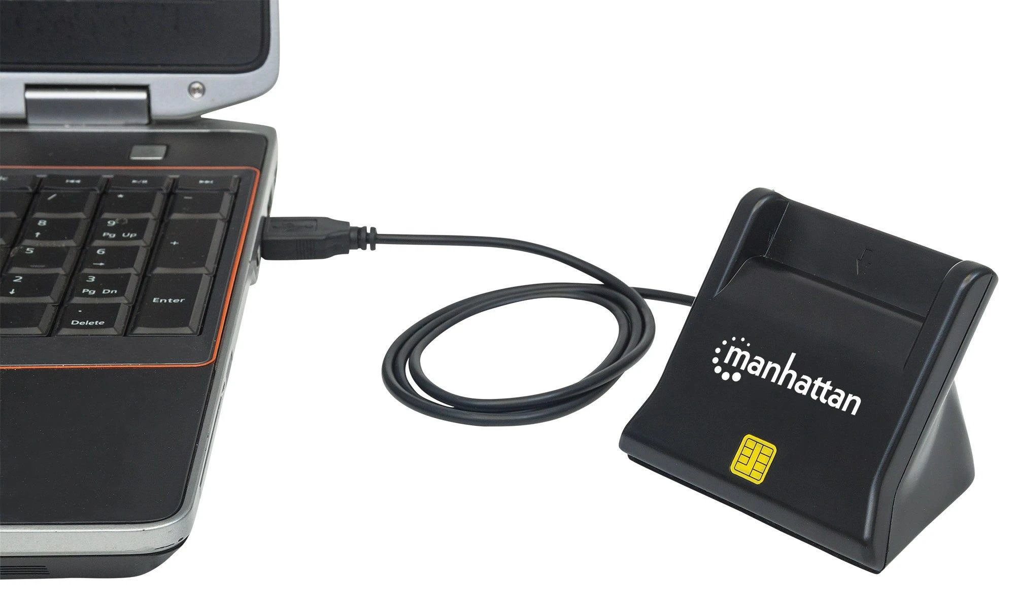 Skaitytuvas Manhattan MANHATTAN USB2.0-Smartcard/SIM-Kartenlesegerät mit Standfuß