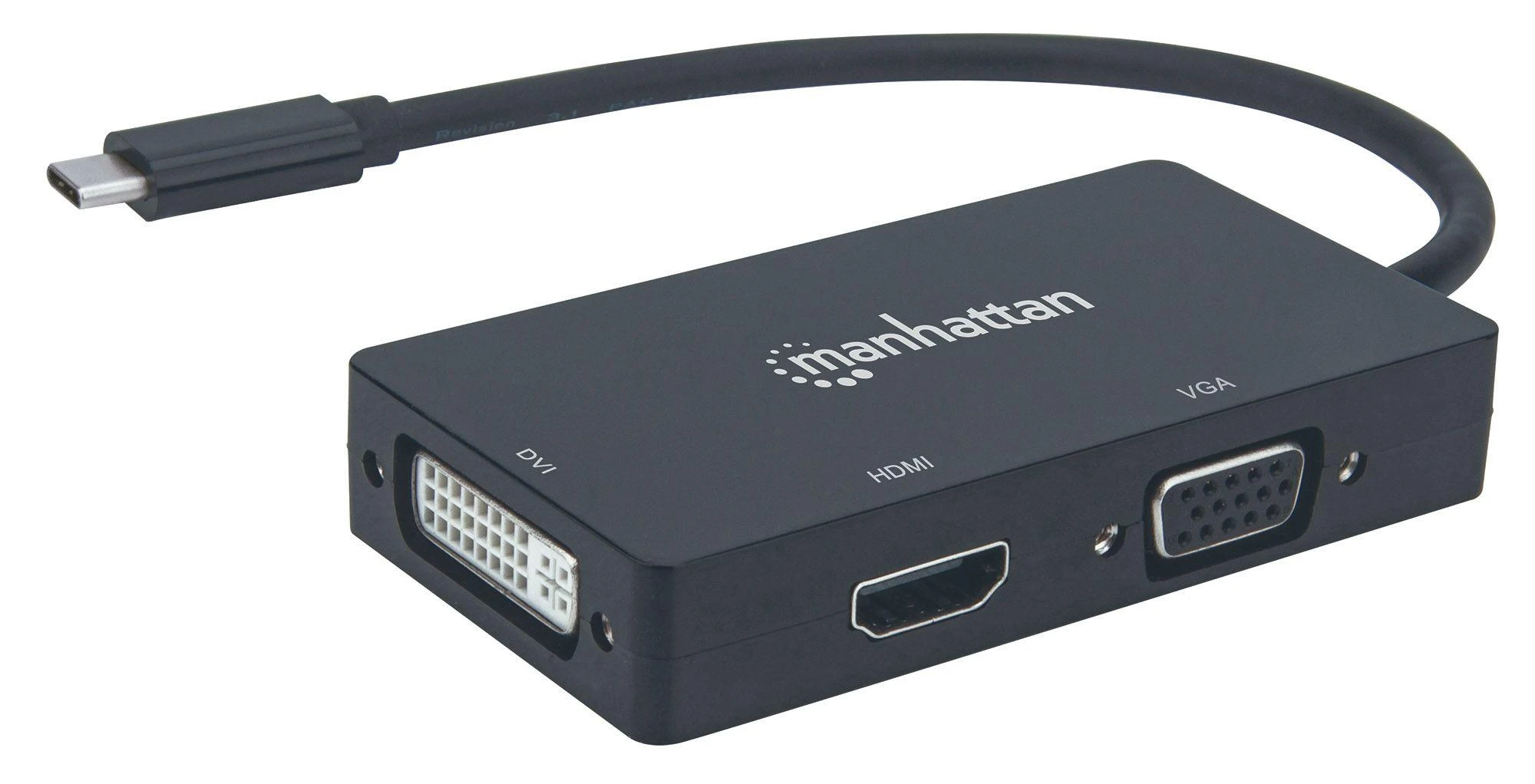 Manhattan 3-in-1 USB-C adapteris su DVI, HDMI ir VGA jungtimis