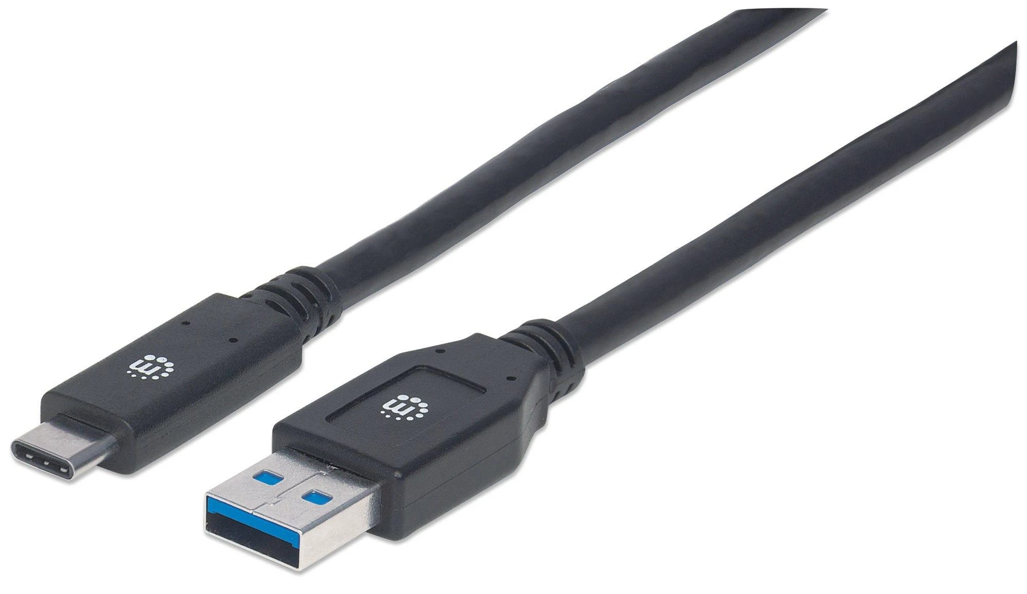 Intracom MANHATTAN USB 3.1 Gen 1 įrenginio kabelis 3 m A tipo kištukas iki C tipo kištukas 5 Gbps Juodas