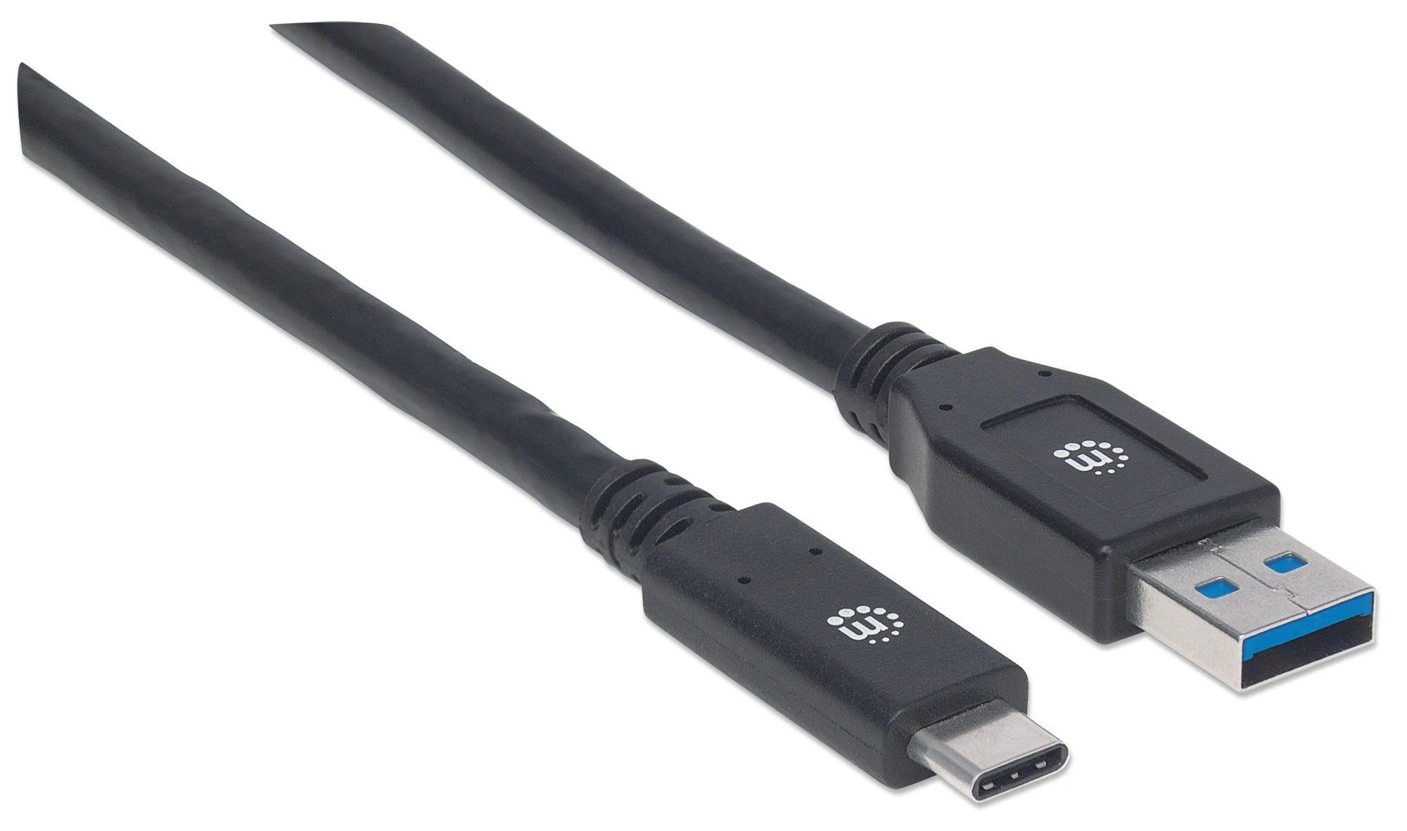 Intracom MANHATTAN USB 3.1 Gen 1 įrenginio kabelis 3 m A tipo kištukas iki C tipo kištukas 5 Gbps Juodas