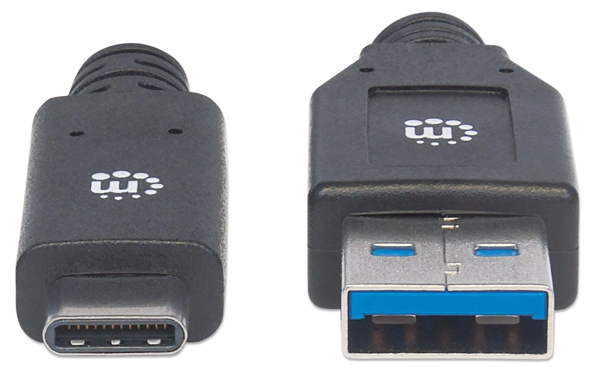 Intracom MANHATTAN USB 3.1 Gen 1 įrenginio kabelis 3 m A tipo kištukas iki C tipo kištukas 5 Gbps Juodas