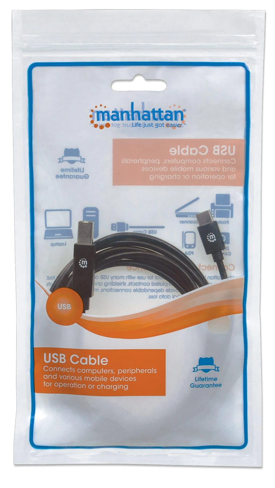 StarTech Manhattan Hi-Speed USB Type-C kabelis C Male / B Male, 2,0 m, Juodas, 354950