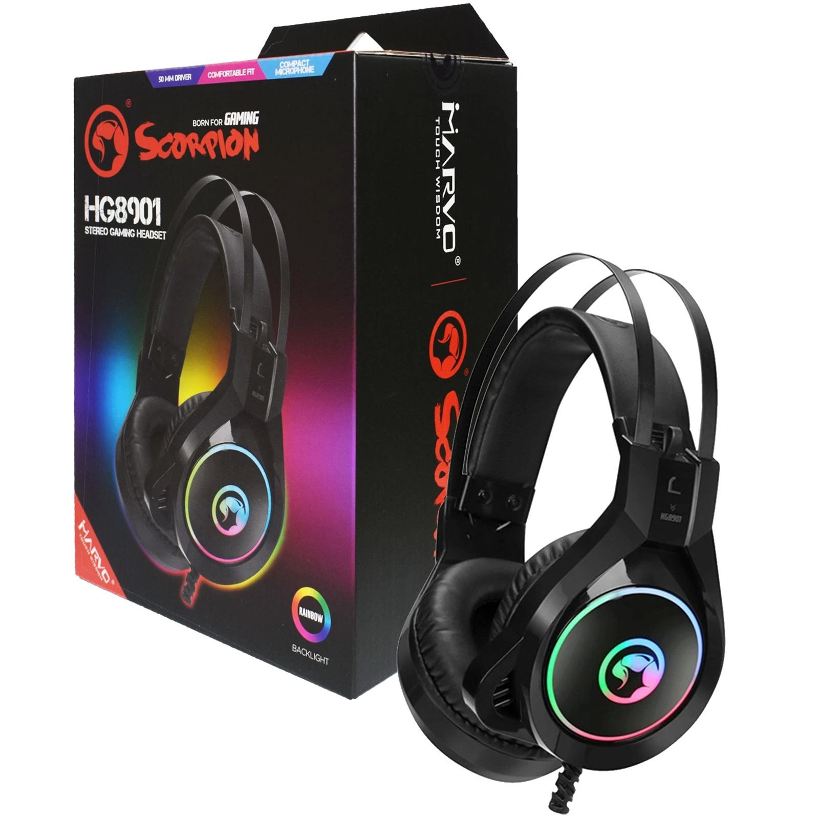 Marvo Scorpion HG8901 ausinės su RGB apšvietimu