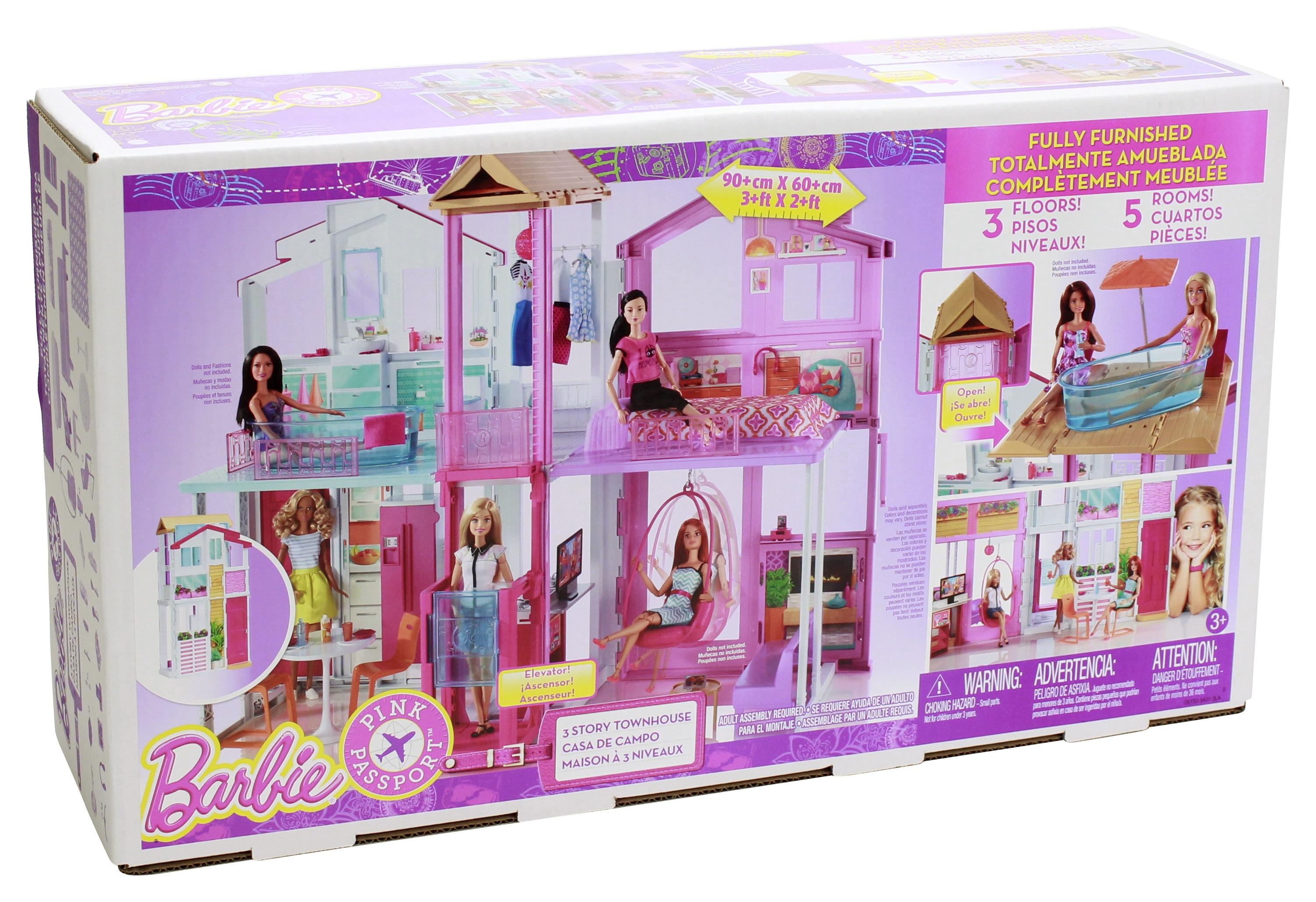 BARBIE barbės namas Malibu (3 aukštų), DLY32