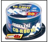 CD-R diskai MAXELL, 700MB, 52X, 80 min., 25 vnt., rietuvėje