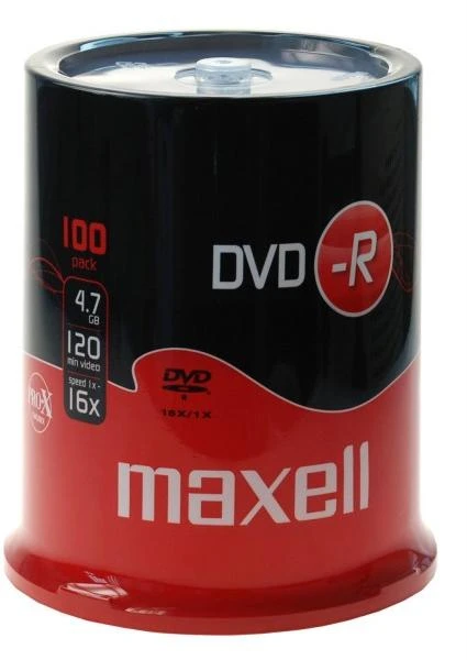 DVD-R diskai MAXELL, 4,7 GB, 16X, 120 min., 100 vnt., rietuvėje