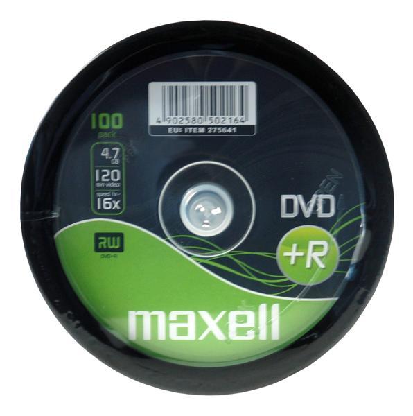 Maxell DVD + R 4,7 GB 16x100 vienetų (275641.30.GB)