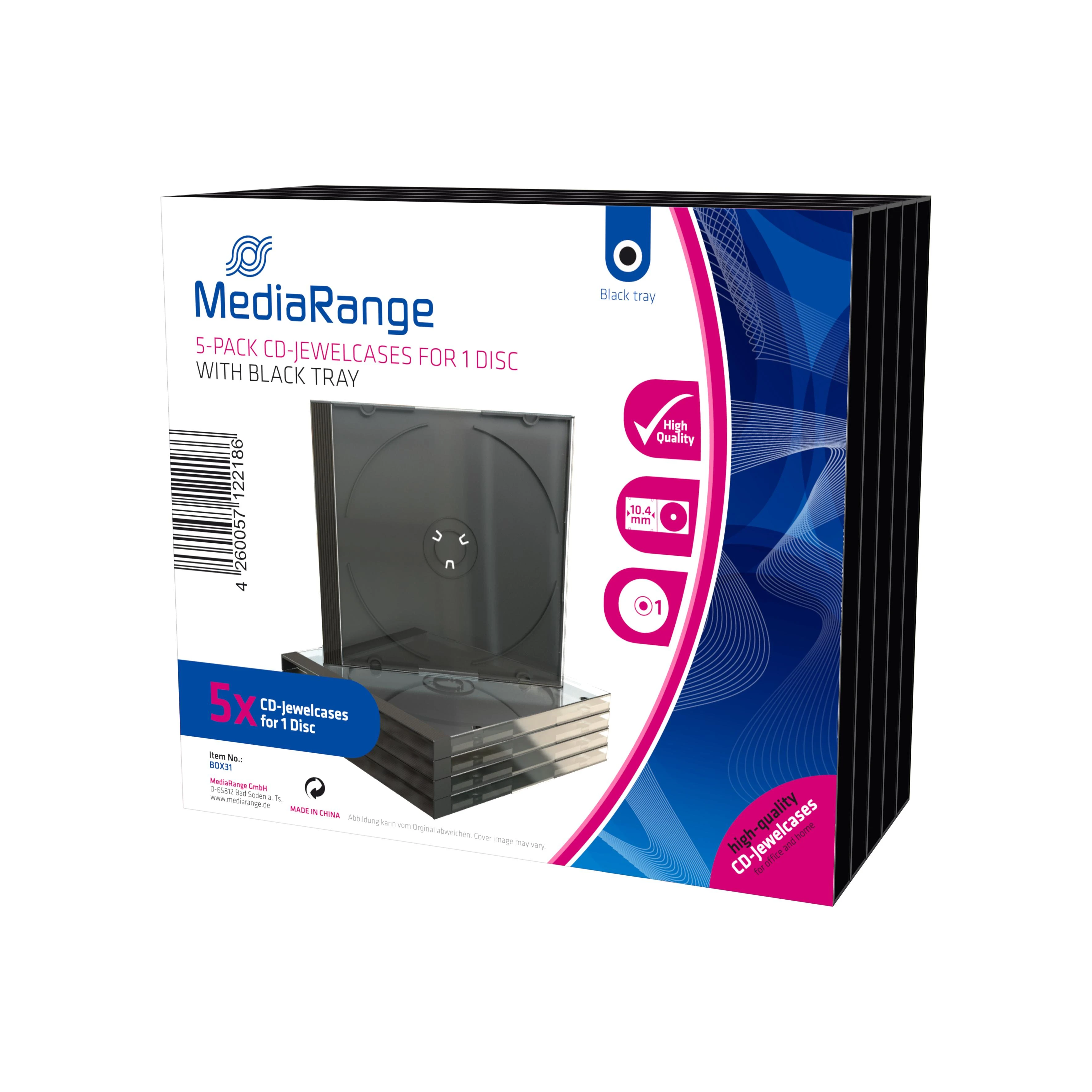 MediaRange CD / DVD Jewelcase Single Retail 5 vnt (BOX31)