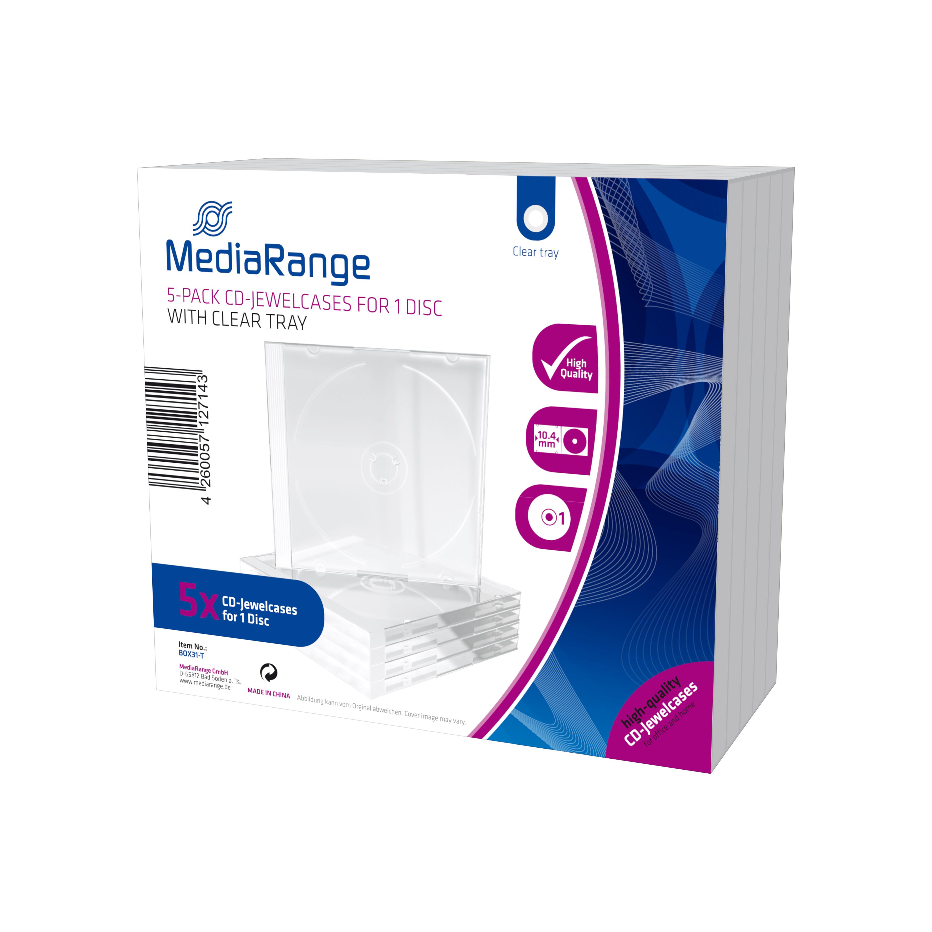 MediaRange CD/DVD dėklai 5 vnt. (BOX31-T)