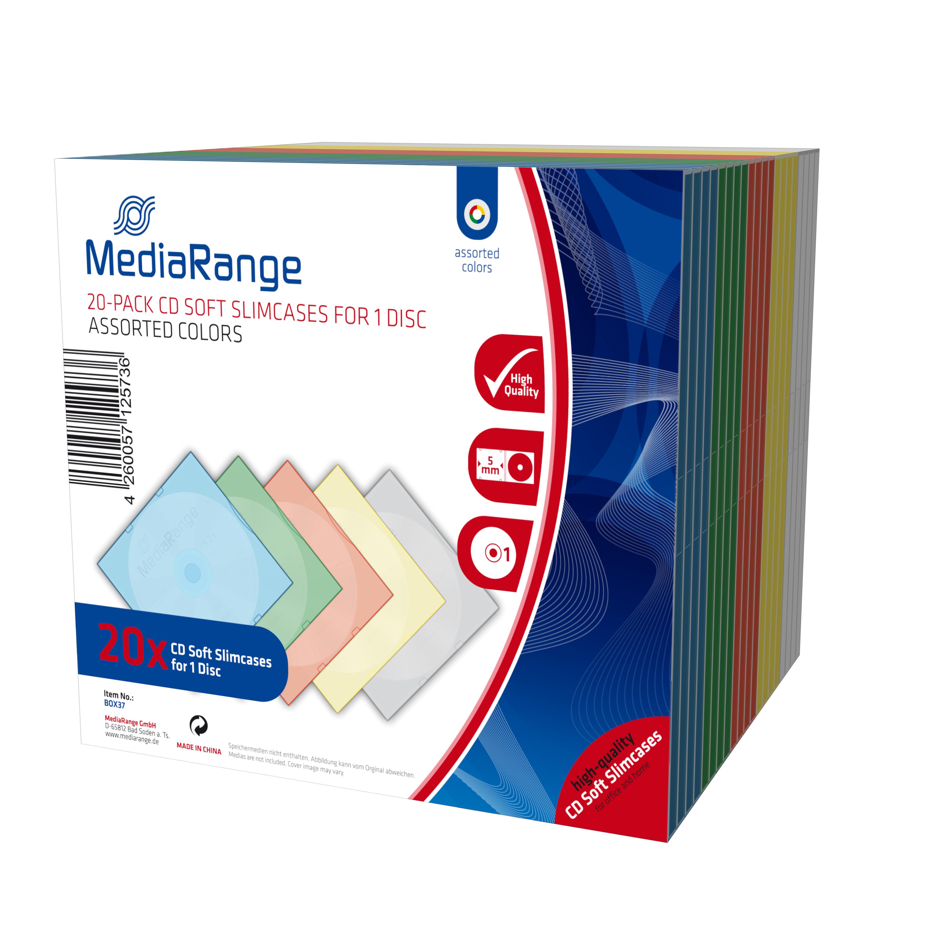 MediaRange Dėžutės diskams 5x4 spalvos, 20 vnt (BOX37)