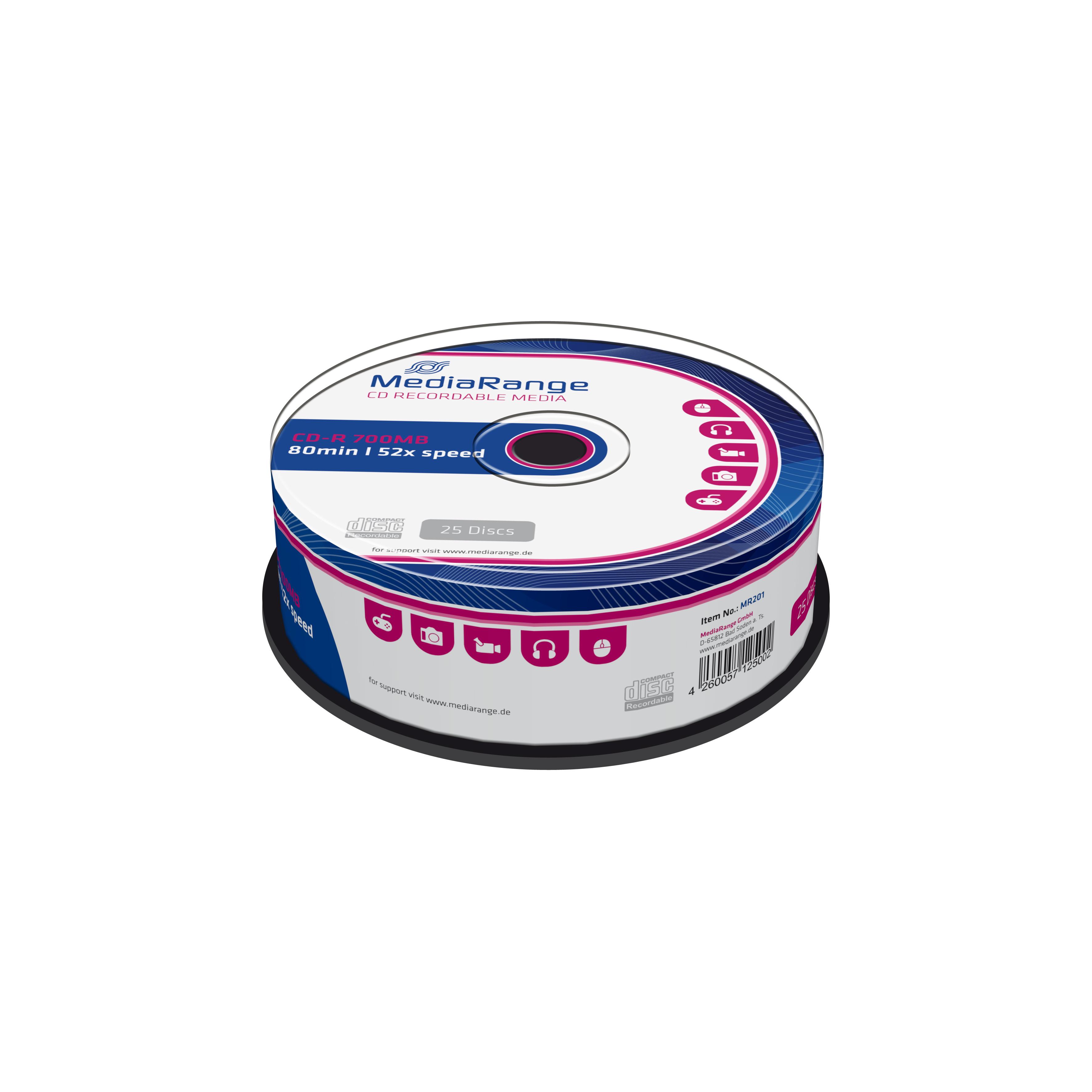 MediaRange CD-R 700 MB 25 vnt Spindel 52x MR201