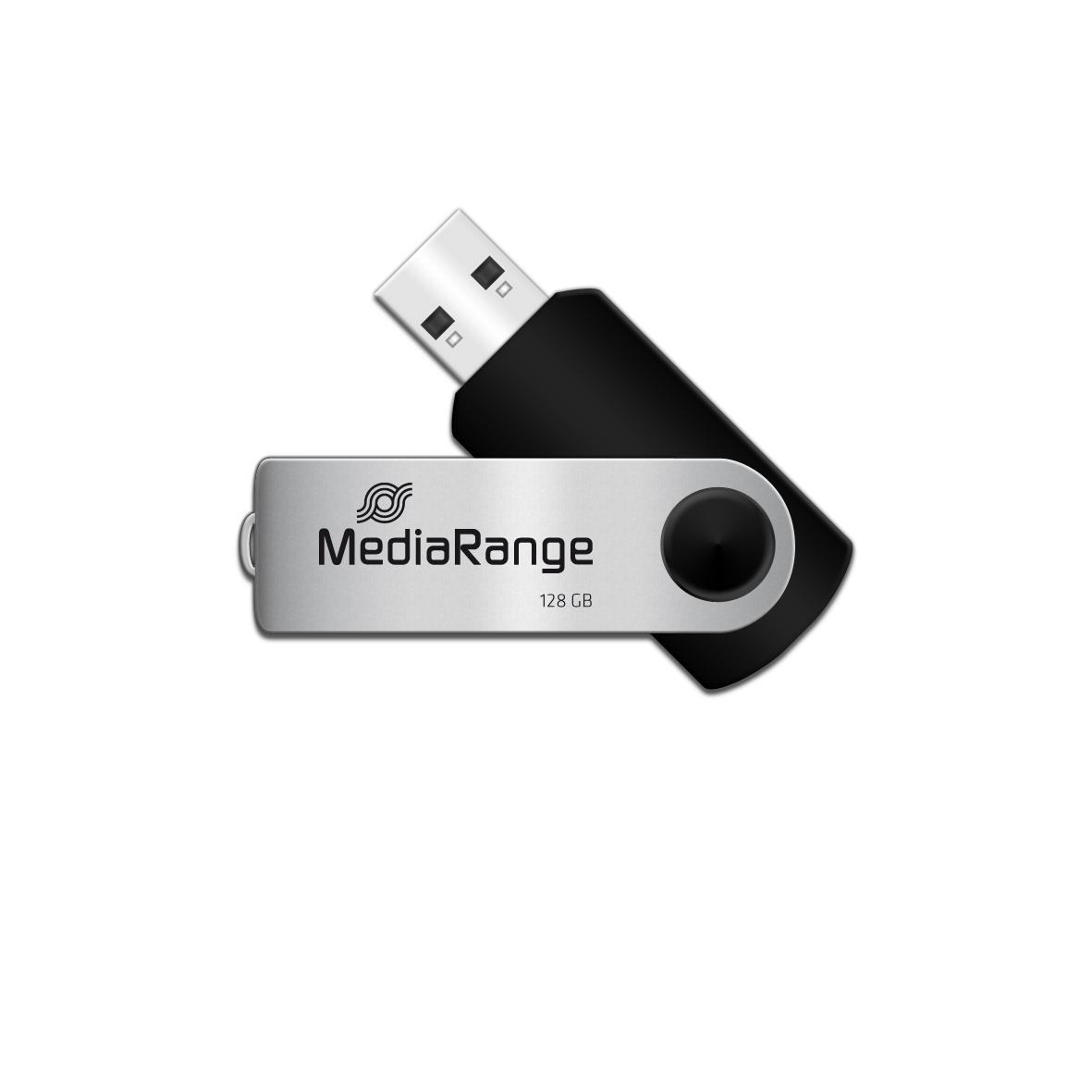 STICK 128GB MEDIARANGE MR913 Juodas - Sidabrinė