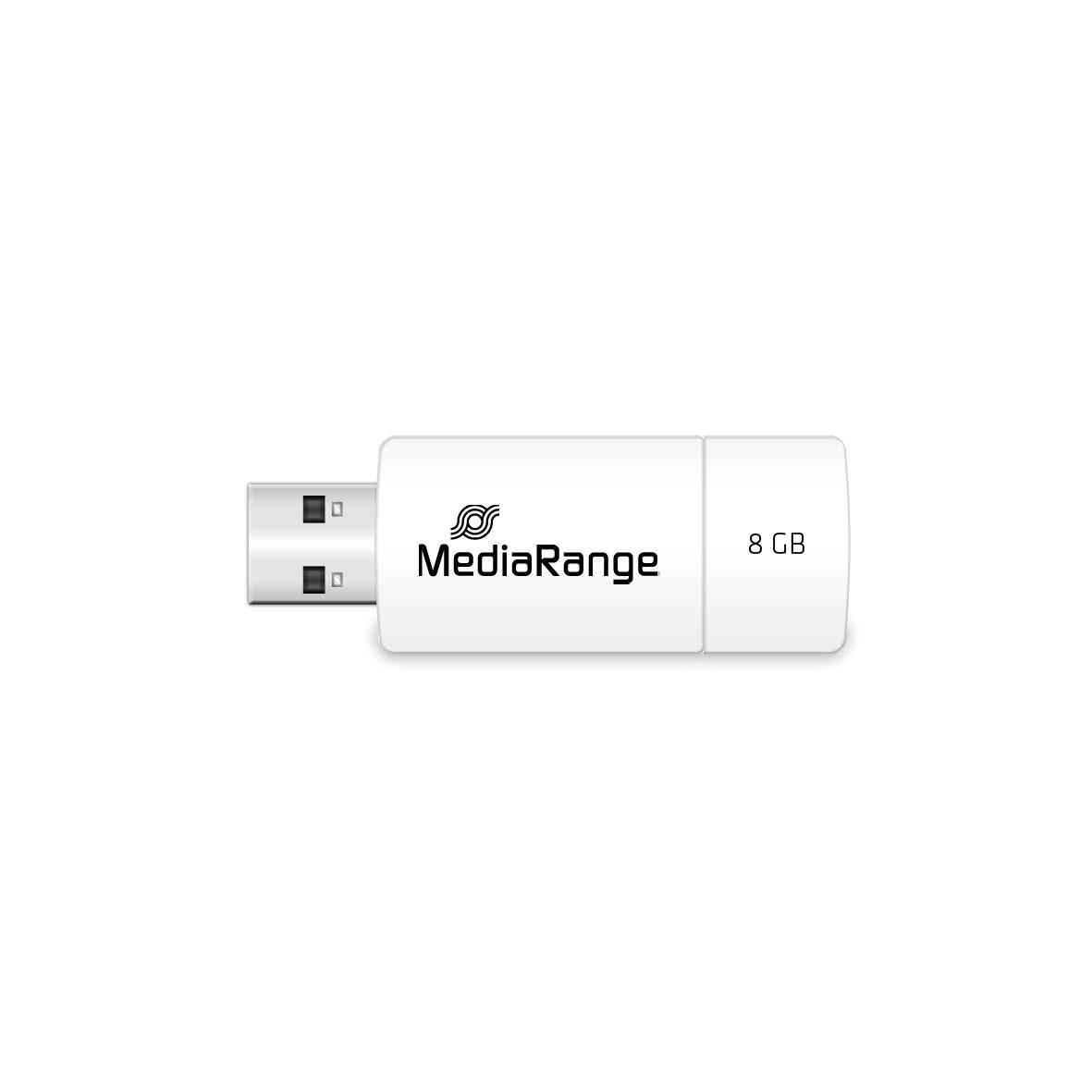 Mėlyna MediaRange Color Edition 8 GB, USB-Stick - baltas/mėlynas, USB-A 2.0