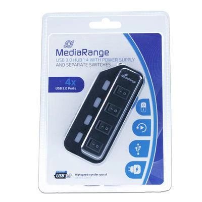 MediaRange USB 3.0 šakotuvas su jungikliais