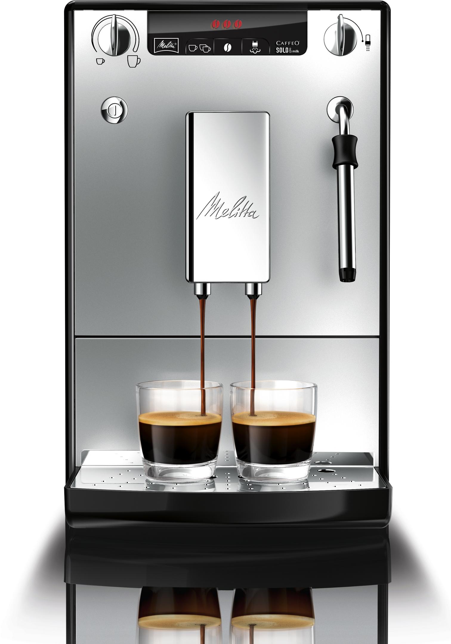Kavos aparatas Melitta E953-102 Solo&Milk sidabro