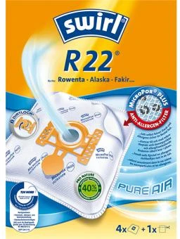 Swirl Sacchetti Per Aspirapolvere R 22 MP Plus AirSpace - Confezione Da 12 (3x4) Con Filtri Anti-Allergeni