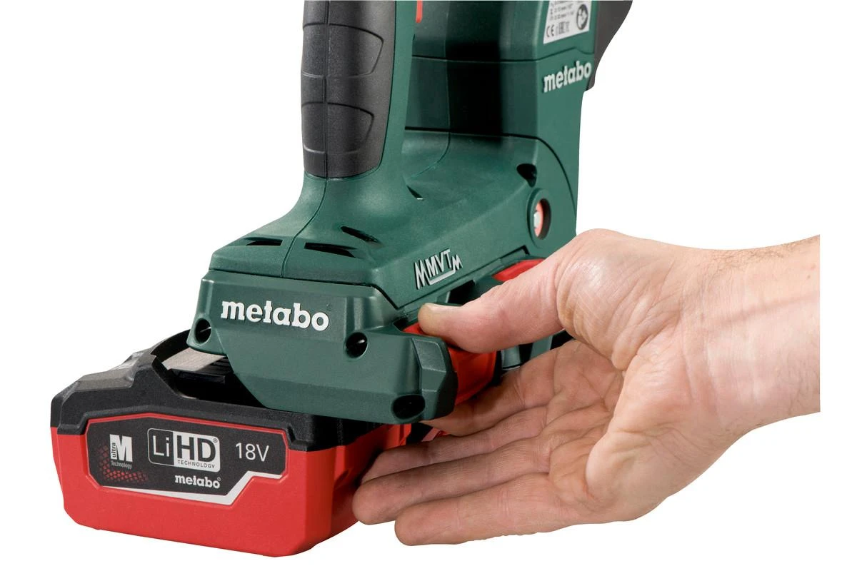 Metabo perforatorius su LiHD akumuliatoriaus tvirtinimo mechanizmu