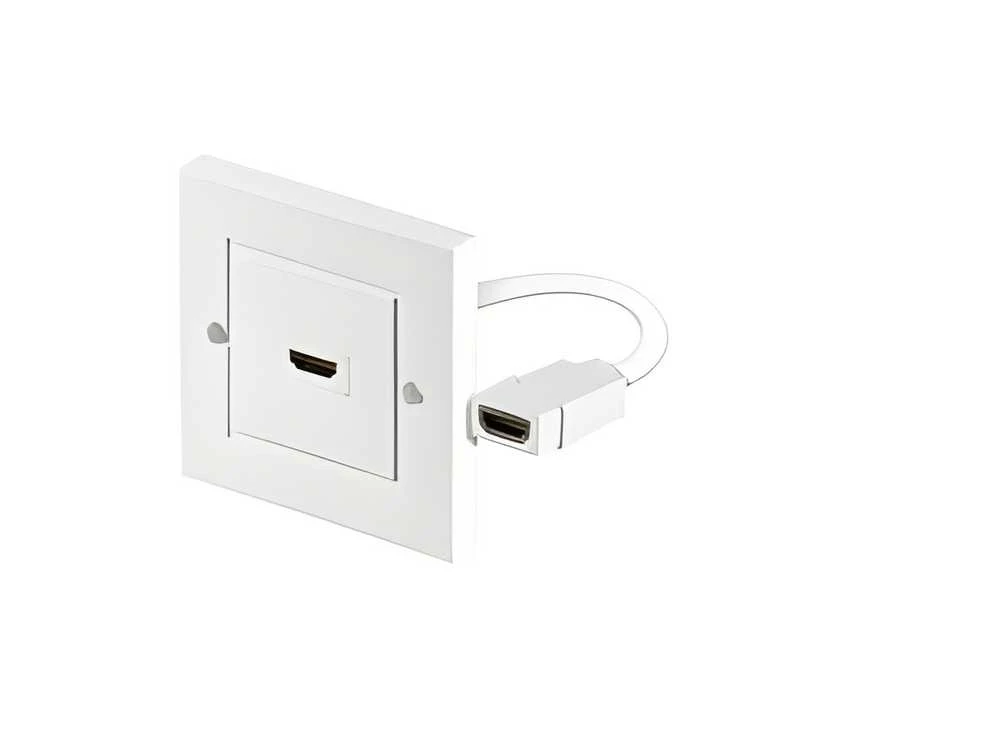 Kabelis MicroConnect HDMI sieninis lizdas 1 port baltas - HDMWALL1