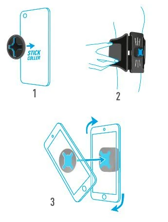 Triton Mobilis BRAZALETE UNIV U.FIX bėgimo rinkinys. Dėklas mobiliojo telefono dėklas ant peties Juodas