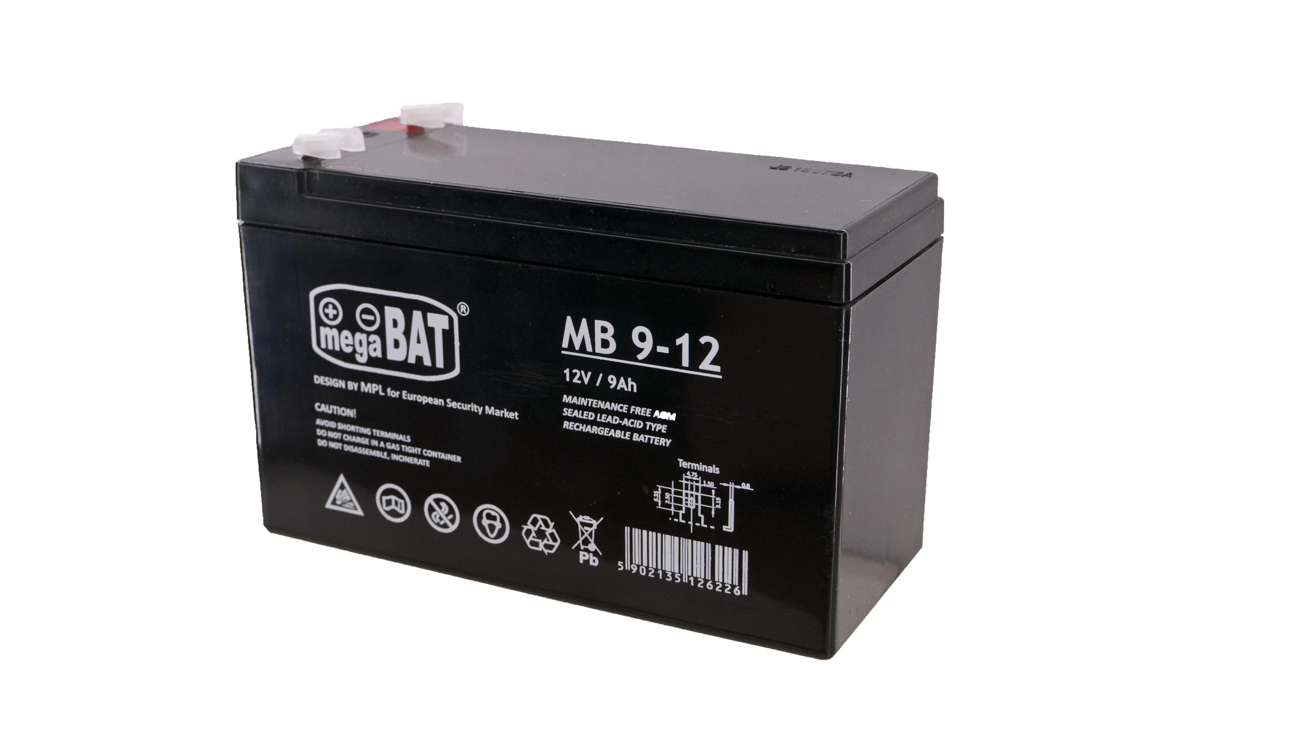 Mpl Power Elektro Megabat 12V 9Ah F1(187) AGM akumuliatorius, 3-5 metai