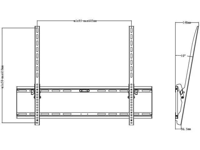 Laikiklis Multibrackets Daugialaikiai laikikliai MB TILT WALLMOUNT L 75KG MAX.800X600 BL